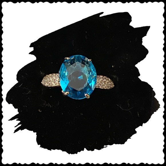 ❤️ Blue Sapphire 925 Silver Ring Size 7 - Picture 4 of 6